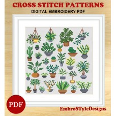 Image Home Plants Cross Stitch pattern