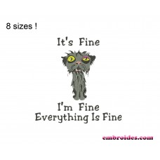 Cat Motivational Its Fine Embroidery Design Image