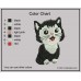 Cat Little Black Embroidery Design Color Chart