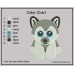 Dog Husky Babe Embroidery Design Color Chart