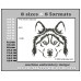 Dog Husky Monochrome Embroidery Design Format Size
