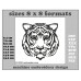 Image Embroidery Design Tiger Monochrome Format and Size (cm) Chart 