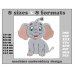 Image Elephant Glad Embroidery Design Formats and Size centimeters