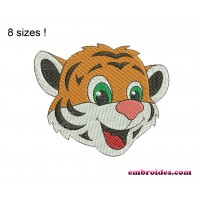 Tiger Baby Face Embroidery Design Image