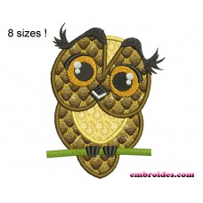 Image Owl Natural Applique Embroidery Design