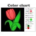 Tulip Applique Embroidery Design Color Chart Image