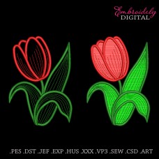 Tulip Applique Embroidery Design Image