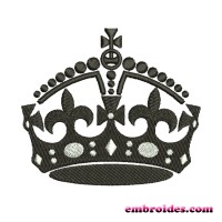 Crown Black Embroidery Design Image 