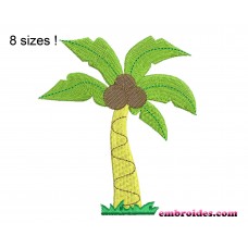 Image Palm Tree Coconut Embroidery Design