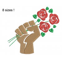 Image Fist Flowers BLM Embroidery Design