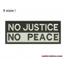 Image No Justice No Peace Embroidery Design