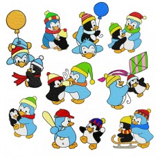 Image Embroidery Designs Happy Penguins
