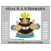 Image Embroidery Design King Clash Royale Format and Size inches Chart 