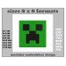 Embroidery Design Minecraft Creeper Face Image Format and Size (cm) Chart 