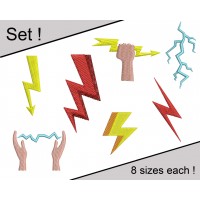 Image Lightning Set Embroidery Designs
