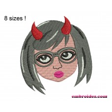 Devil Girl Embroidery Design