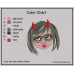 Devil Girl Embroidery Design Color Chart