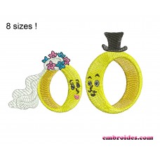 Rings Married Funny Embroidery Design Image