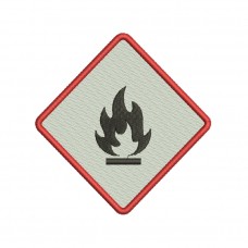 Image Embroidery Design Danger Highly Flammable Sign 