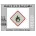 Image Embroidery Design Danger Highly Flammable Sign Format and Size (cm) Chart 