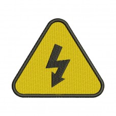 Image Embroidery Design High Voltage Sign 