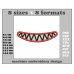 Image Embroidery Design Mouth Teeth On Mask Format and Size (cm) Chart 