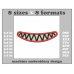 Image Embroidery Design Mouth Teeth On Mask Format and Size (in) Chart 