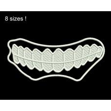 Image Teeth Jaw Monochrome Embroidery Design